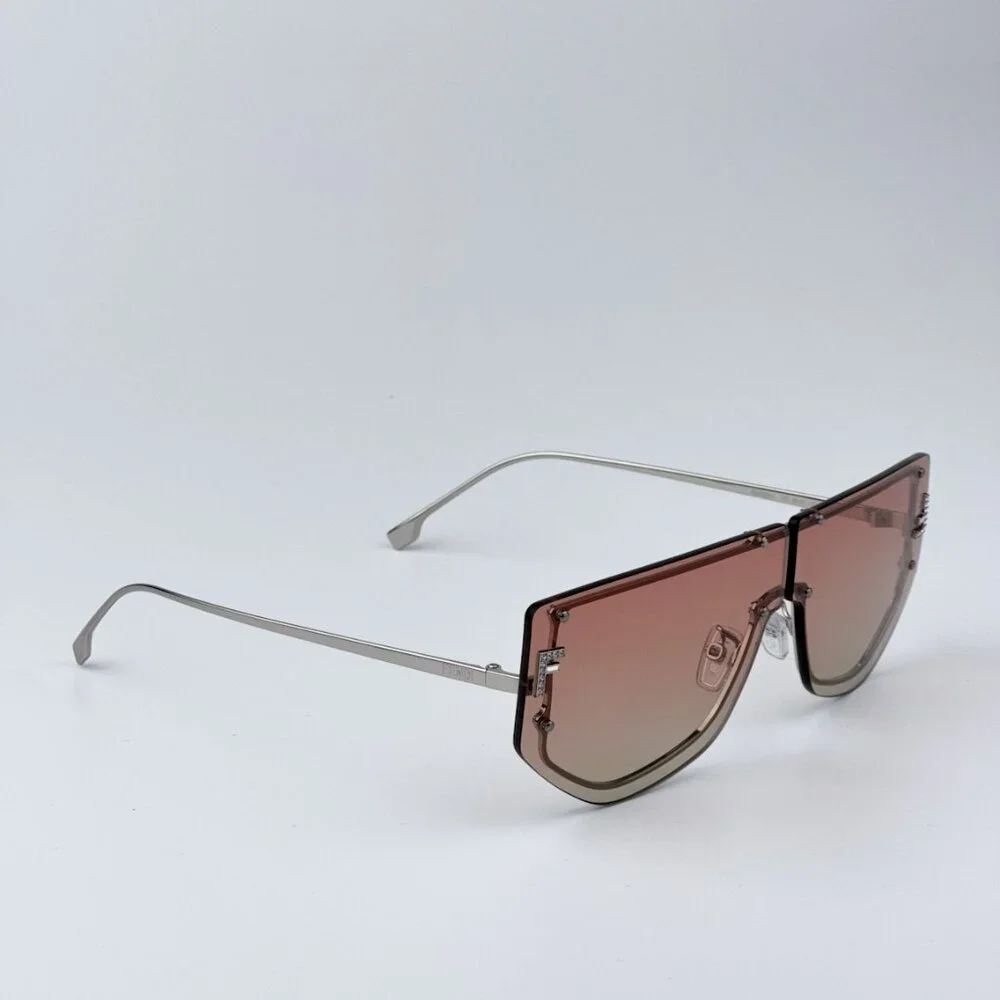 Fendi FE40096U 16T FENDI FIRST CRYSTAL BRAND NEW Sunglasses Palladium Unisex - Picture 6 of 12